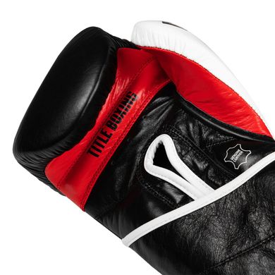 Боксерские перчатки TITLE GEL E-Series Training Черные с белым и красным, 12oz, 12oz