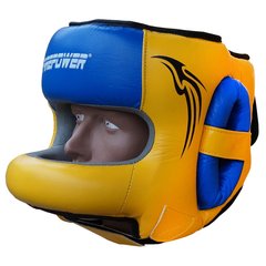 Шлем боксерский для тренировок с бампером Firepower FPHG6 Желто-синий, Универсальный, Універсальний