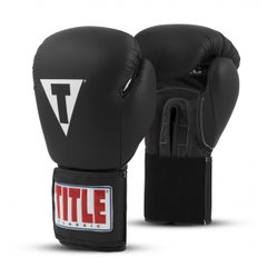 Боксерские перчатки TITLE Classic Originals Leather Training Gloves Elastic 2,0 Черные, 14oz, 14oz