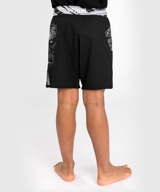 Дитячі шорти для MMA Venum Gorilla Jungle Kids Fightshorts Black White, Чорний, 12 years