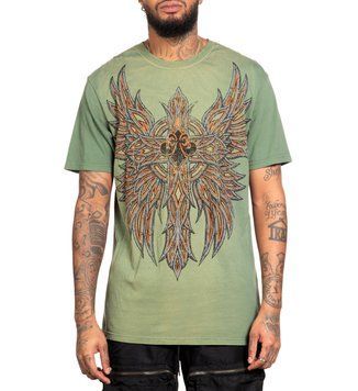 Футболка Affliction Absolution Tee VTG Green Potassium Spray, XL