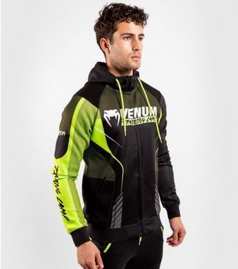 Толстовка Venum Training Camp 3.0 Hoodie, Черный-Лаймовый, XS