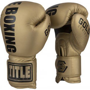 Боксерські рукавички TITLE Gold Series Select Training Золотисті 16oz