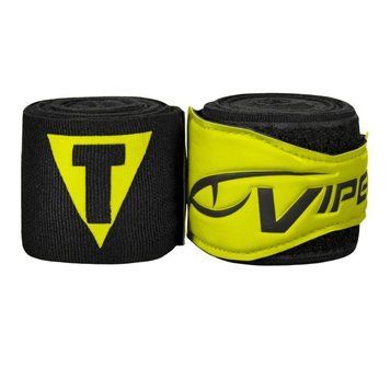 Бинты боксерские эластичные TITLE VIPER Coil Черные с жовтым 4,5м