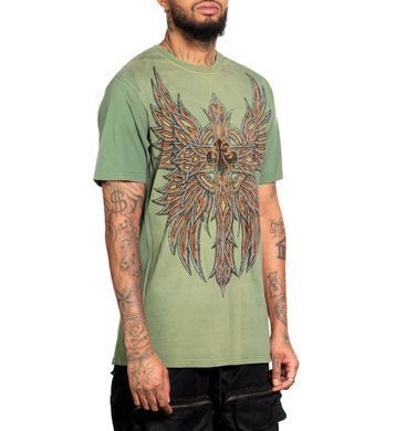 Футболка Affliction Absolution Tee VTG Green Potassium Spray, XL