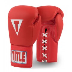 Боксерские перчатки TITLE Classic Originals Leather Training Gloves Lace 2,0 Красные, 16oz, 16oz