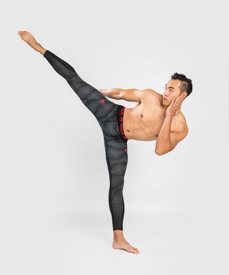 Компресійні штани Venum Phantom Spats Black Red, Чорний, S