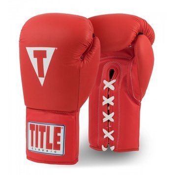 Боксерские перчатки TITLE Classic Originals Leather Training Gloves Lace 2,0 Красные 16oz