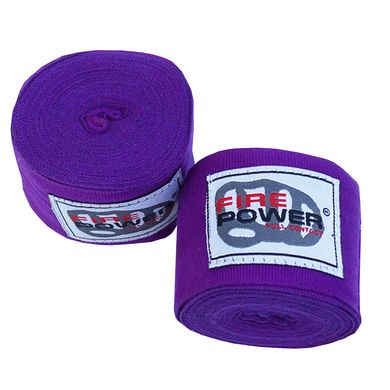 Бинты боксерские эластичные FirePower FPHW3 Фиолетовые, 4,5м, 4,5м