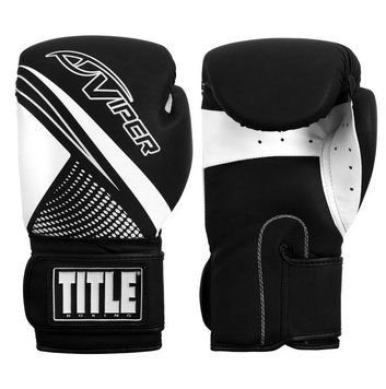 Боксерські рукавички Viper by TITLE Boxing Strike Select Bag 2.0 Чорні з білим 12oz