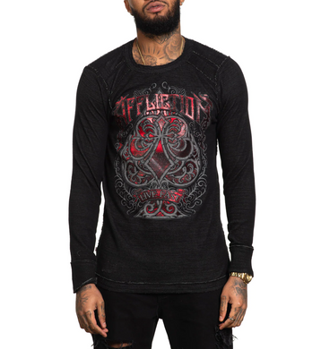 Двусторонний лонгслив Affliction Reversible Paramount Black Dusty Olive, S