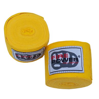 Бинты боксерские эластичные FirePower FPHW3 Желтые, 3м, 3м