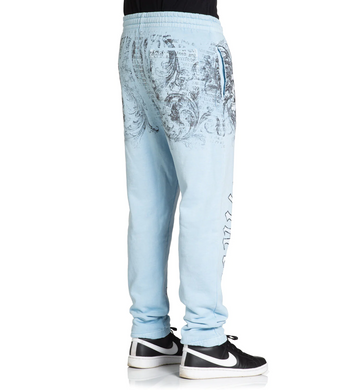 Спортивні штани Affliction Collapse Sweatpant Sky Blue Pigment Dye, Білий, S