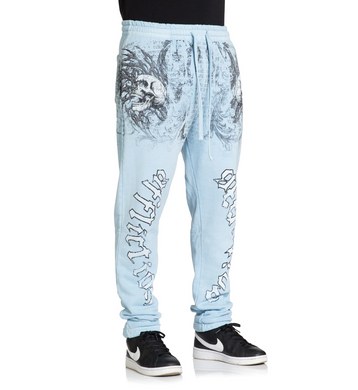 Спортивні штани Affliction Collapse Sweatpant Sky Blue Pigment Dye, Білий, S