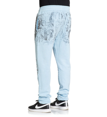 Спортивні штани Affliction Collapse Sweatpant Sky Blue Pigment Dye, Білий, S