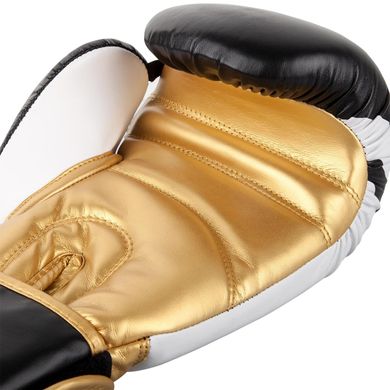 Боксерские перчатки Venum Contender 2.0 Черные с белым и золотым, 16oz, 16oz
