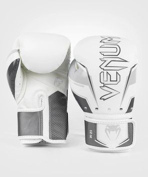 Боксерские перчатки Venum Elite Evo Boxing Gloves - Grey White, 12 oz