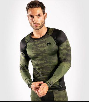 Рашгард Venum Trooper Rashguard Long Sleeves Forest Camo Black, Хаки, XS