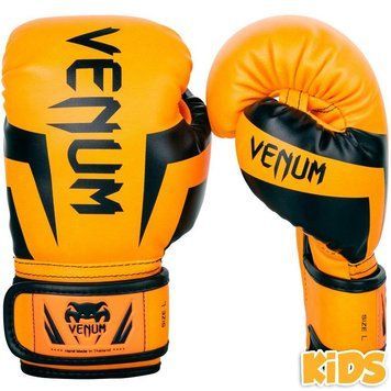Боксерские перчатки для детей Venum Elite Boxing Gloves Kids Neo Orange, L