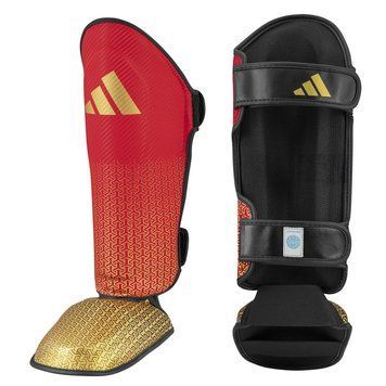 Захист гомілки та стопи Adidas Semi Contact з ліцензією Wako | червоний/золотий | ADIKBSI300