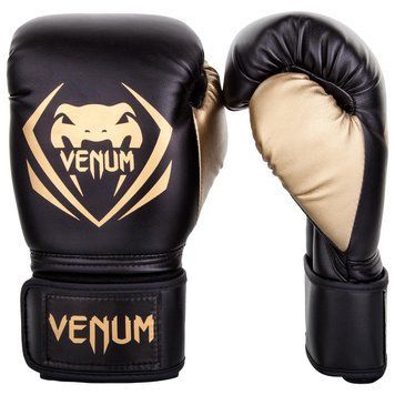 Боксерські рукавички Venum Contender Чорні з золотим 16oz