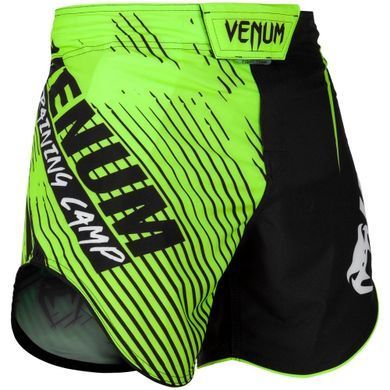 Шорты для MMA Venum Training Camp Fightshorts Black Neo Yellow, Черный-Лаймовый, XS