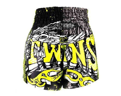 Шорти для тайського боксу Twins TBS-Graffiti Yellow Black, S