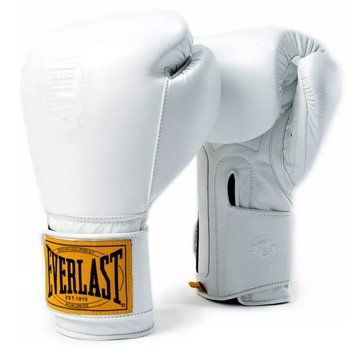 Боксерские перчатки Everlast 1910 Pro Hook and Loop Boxing Gloves White, 12 oz