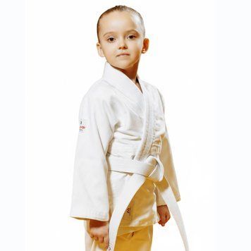 Біле дитяче кімоно для дівчаток, дзюдо, TM BUDOGI серія BEGINNER, зріст 110 см, щільність 350 гр/м.кв.