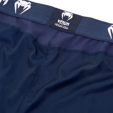 Компрессионные штаны Venum Logos Tights Navy Blue White, Темно-синий, S