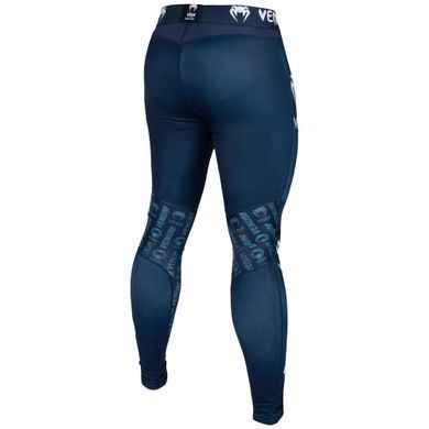 Компрессионные штаны Venum Logos Tights Navy Blue White, Темно-синий, S