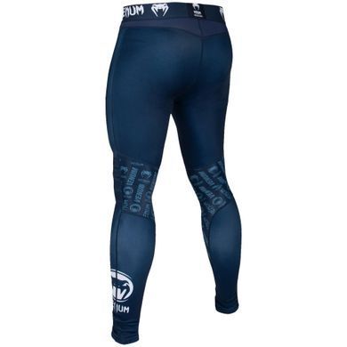 Компрессионные штаны Venum Logos Tights Navy Blue White, Темно-синий, S
