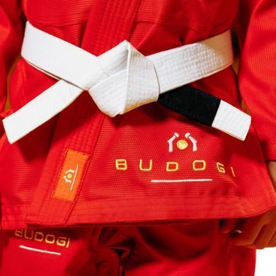 Червоне дитяче кімоно для хлопчиків, грепплінг, TM BUDOGI, зріст 150 см, щільність 350 гр/м.кв.