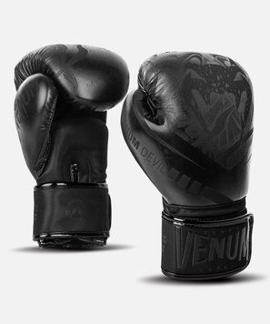 Боксерські рукавиці Venum Devil Boxing Gloves Black Black, Чорний, 8 oz