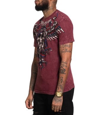 Футболка Affliction Poisonous Shadow Burgandy Lava Wash, S