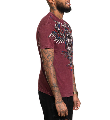 Футболка Affliction Poisonous Shadow Burgandy Lava Wash, S