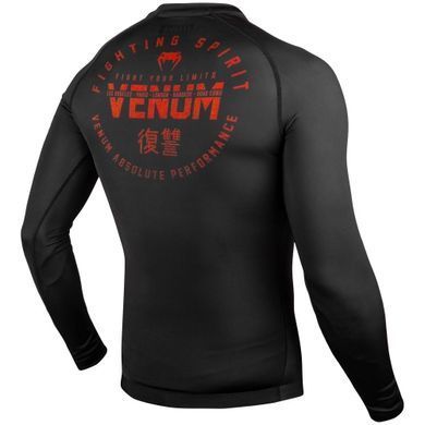 Рашгард Venum Signature Rashguard Long Sleeves Black Red, Чорний-Червоний, S