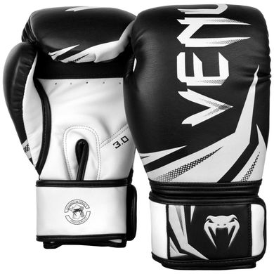 Боксерские перчатки Venum Challenger 3.0 Черные с белым, 12oz, 12oz