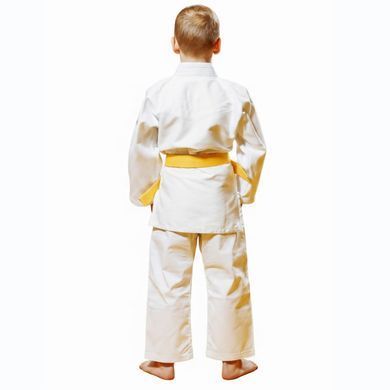 Біле дитяче кімоно для хлопчиків, дзюдо, TM BUDOGI серія BEGINNER, зріст 110 см, щільність 350 гр/м.кв.
