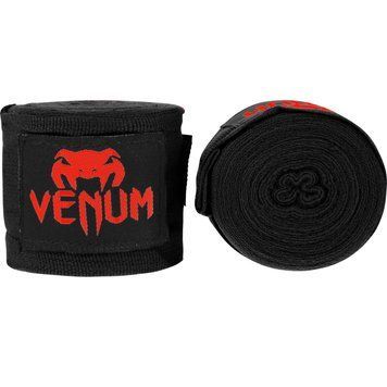 Бинты VENUM Original Kontact Черные с красным 4м
