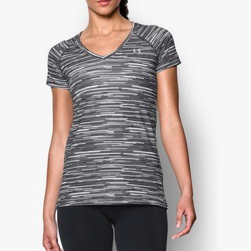Женская футболка Under Armour Mesh Printed V-Neck White, S