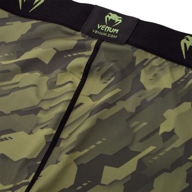 Компресійні штани Venum Tecmo Spats Khaki, Чорний-Зелений, S