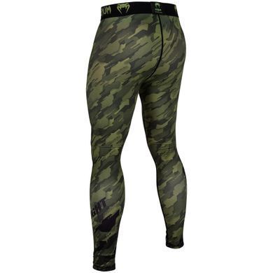 Компресійні штани Venum Tecmo Spats Khaki, Чорний-Зелений, S