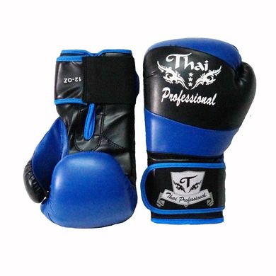 Боксерские перчатки Thai Professional BG7 Синие с черным, 10oz, 10oz