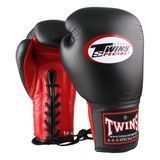 Боксерские перчатки Twins Lace Up Boxing Gloves BGLL1 Black Red, 10 oz