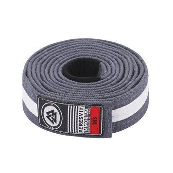 Детский пояс для кимоно Peresvit Kids BJJ Gi Belt Grey White Stripe, Серый-Белый, M0
