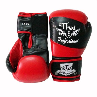 Боксерские перчатки Thai Professional BG7 Красные с черным, 10oz, 10oz