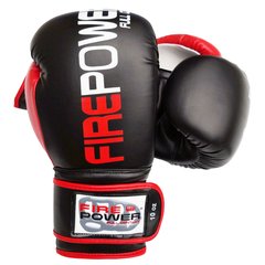 Боксерські рукавички Firepower FPBGA9 Чорні з червоним, 10oz, 10oz