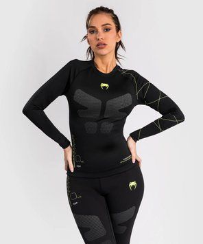 Рашгард жіночий Venum Training Camp 4.0 Long Sleeve Rashguard - Black/Neon Green, Чорний, M