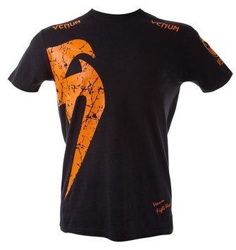Футболка Venum Giant T-shirt Black Orange, Чорний-Помаранчевий, S